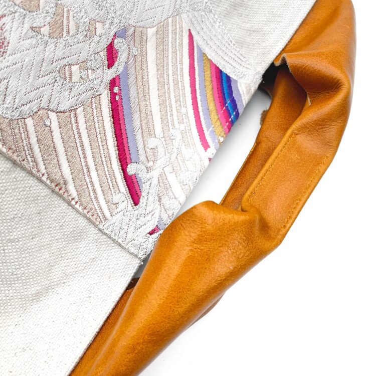 Canvas Obi Leather Tote Bag Ombre Skies