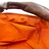 着物帯 オレンジ サニー ハニカム レザーハンドル トート ラージサイズ