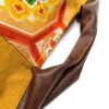 着物帯 オレンジ サニー ハニカム レザーハンドル トート ラージサイズ