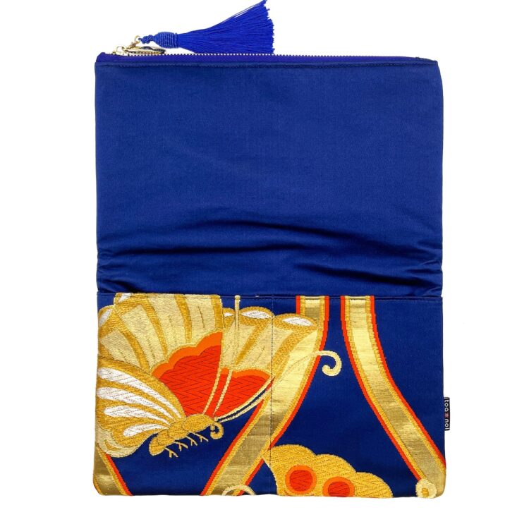 Canvas Obi Clutch Bag Purple Mort Bleu