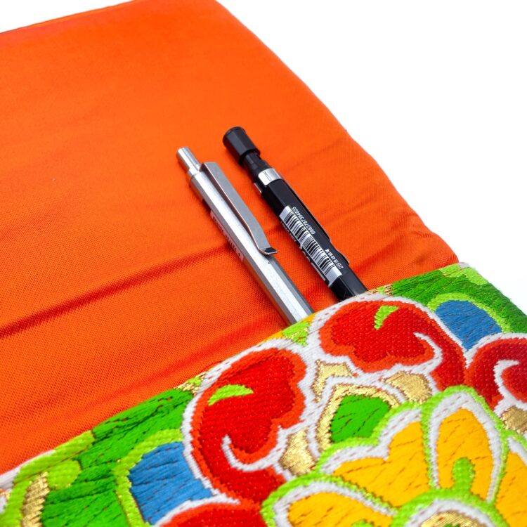 Canvas Obi Clutch Bag Fire Amaryllis