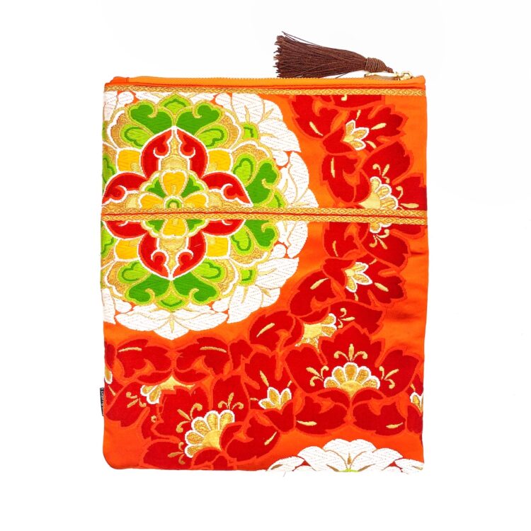Canvas Obi Clutch Bag Fire Amaryllis