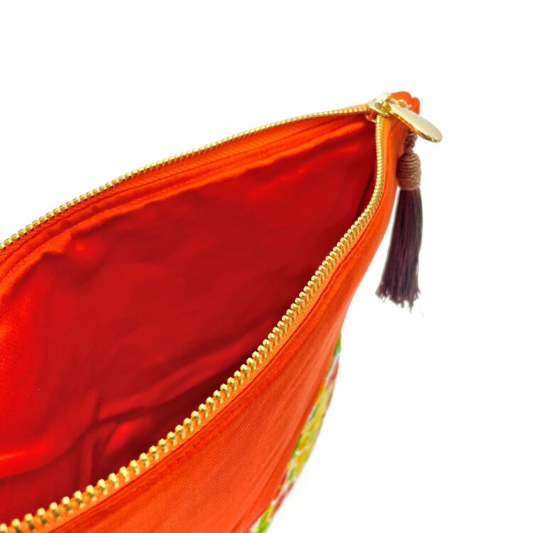 Canvas Obi Clutch Bag Fire Amaryllis