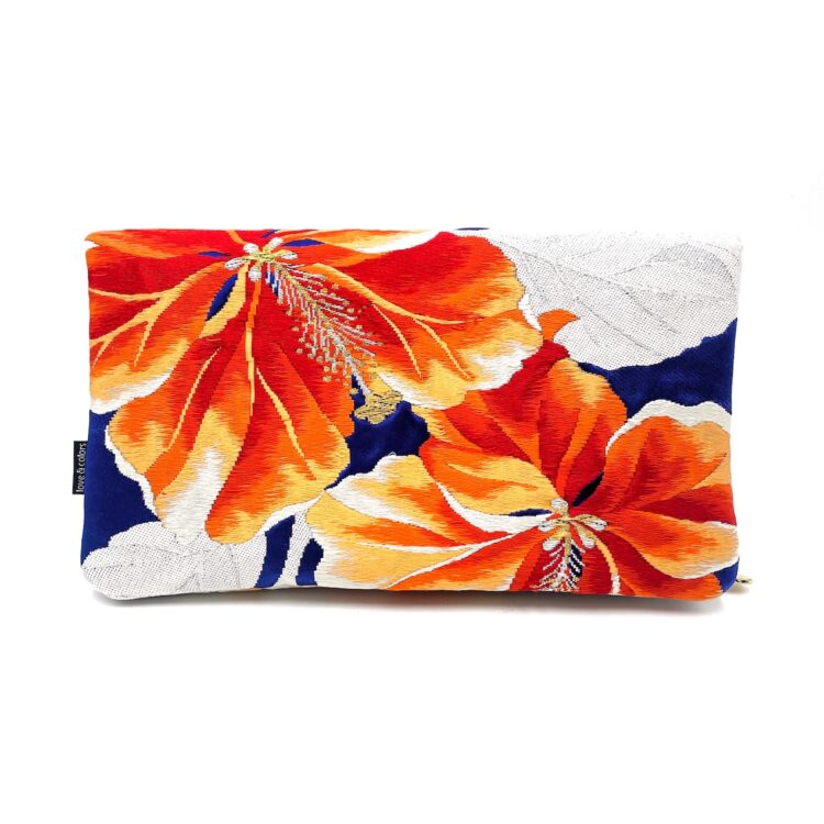 Canvas Obi Clutch Bag Habicus Flower
