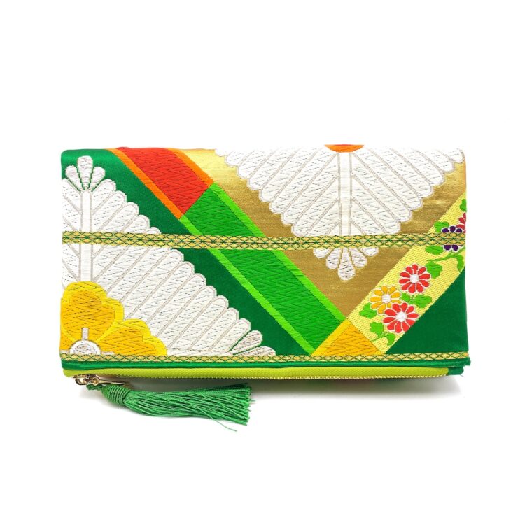 Canvas Obi Clutch Bag Green Park