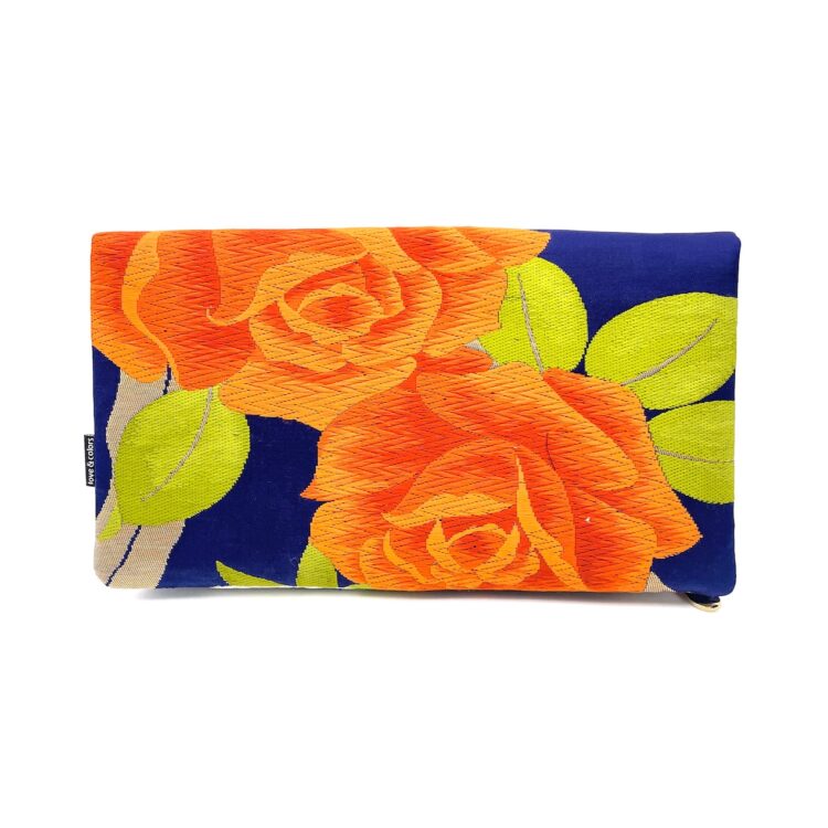 Canvas Obi Clutch Bag Rose Blooming