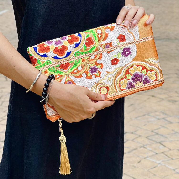 Canvas Obi Clutch Bag Summer Rainbow