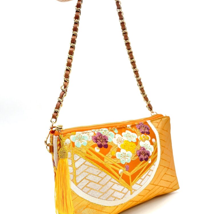 Kimono Short Chain Shoulder Bag Golden Sakura