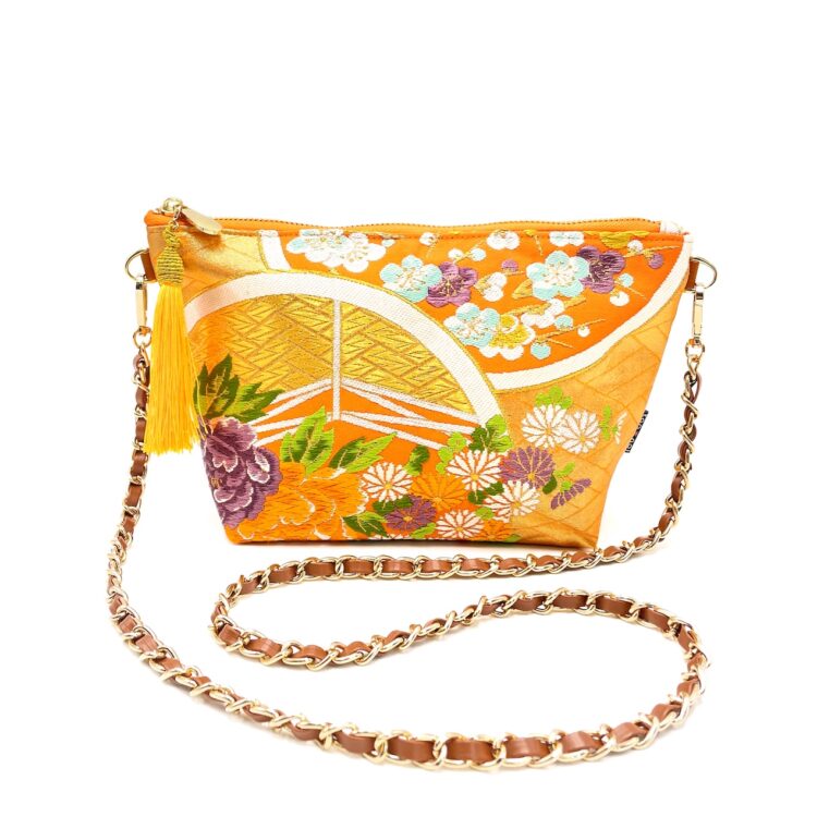 Kimono Shoulder Pouch Golden Sakura