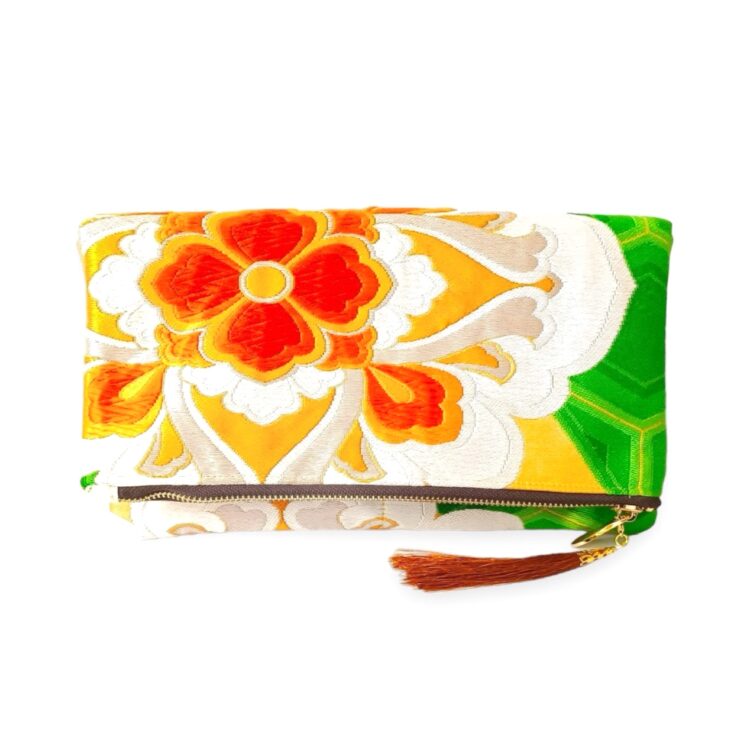 kimono obi clutch golden