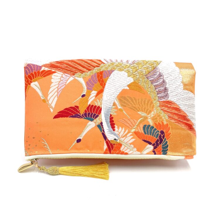 Kimono Clutch Bag Tsuru Bird