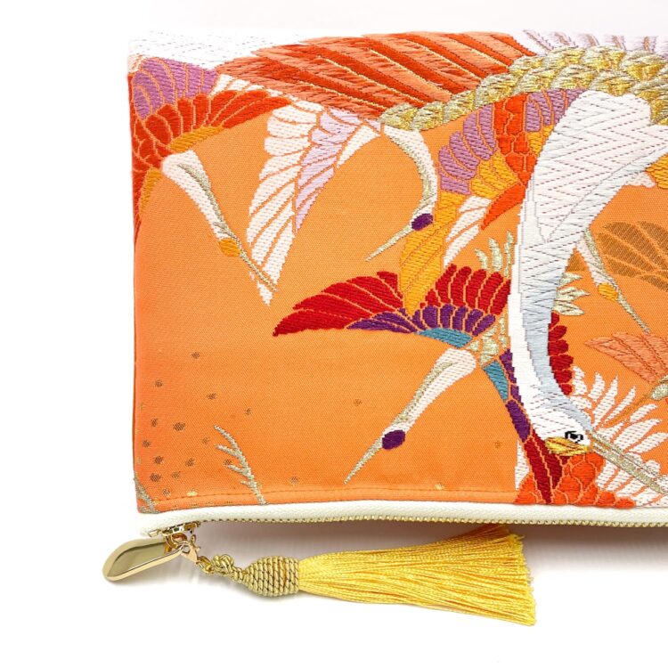 Kimono Clutch Bag Tsuru Bird