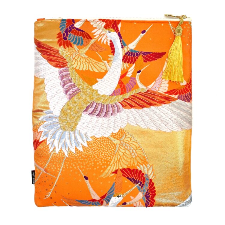着物クラッチバッグ 鶴鳥