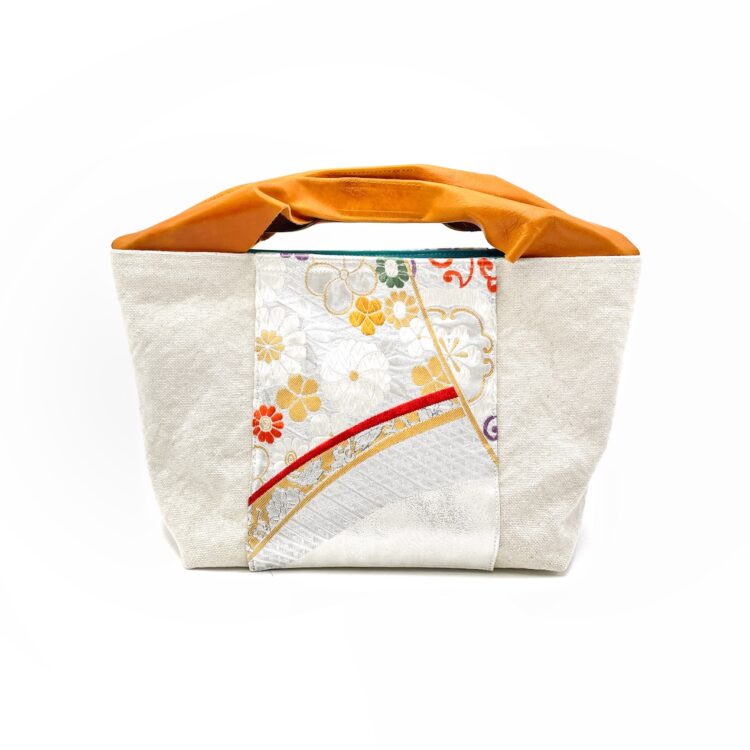 Canvas Obi Leather Tote Caramel Bliss