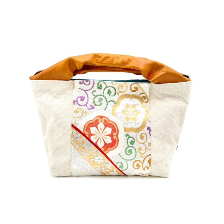 Canvas Obi Leather Tote Caramel Bliss