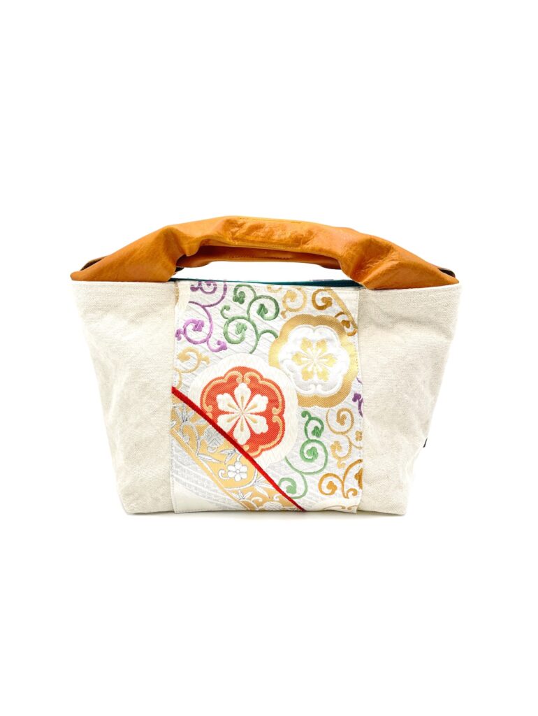 Canvas Obi Leather Tote Caramel Bliss