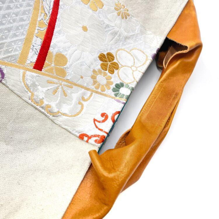 Canvas Obi Leather Tote Caramel Bliss