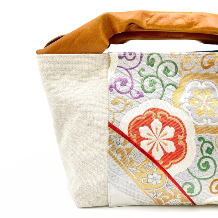 Canvas Obi Leather Tote Caramel Bliss