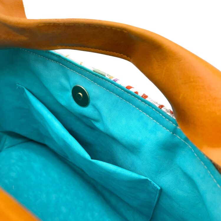 Canvas Obi Leather Tote Caramel Bliss