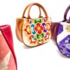 กระเป๋าถือทรงกลมลายกิโมโน Auburn Rainbow