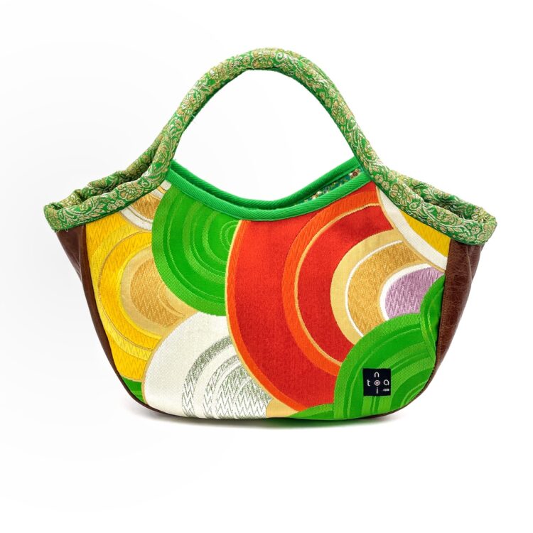 Boho Kimono Small Tote Green Swirl