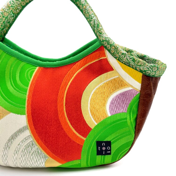 Boho Kimono Small Tote Green Swirl