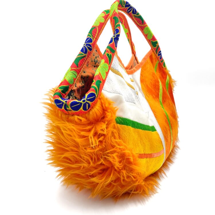 Boho Kimono Small Tote Pumpkin Puff