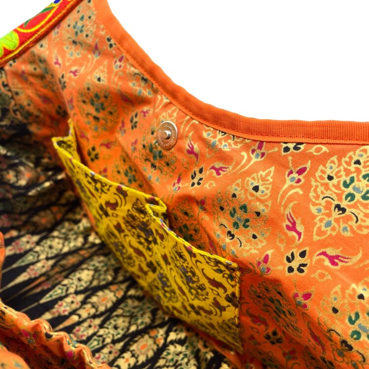 Boho Kimono Small Tote Pumpkin Puff