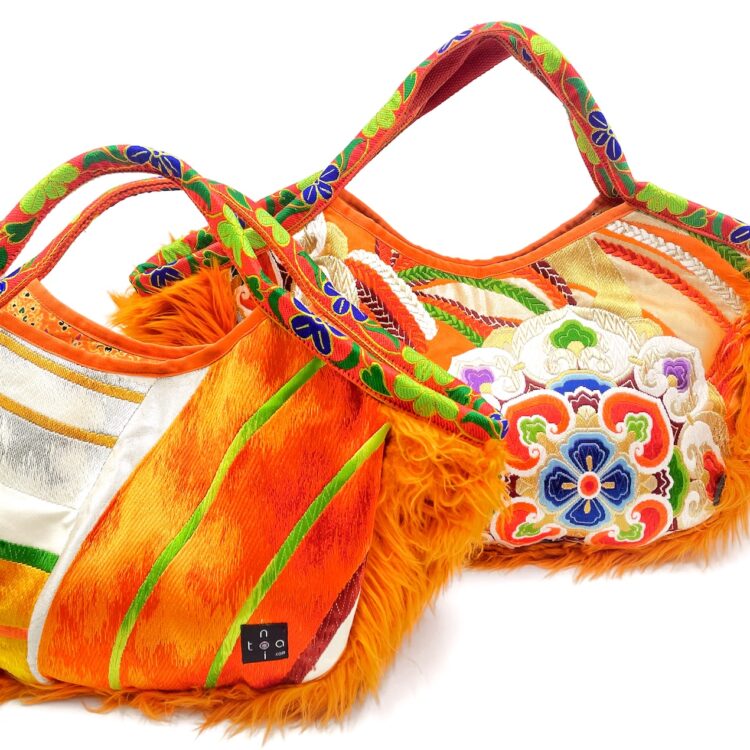 Boho Kimono Small Tote Pumpkin Puff