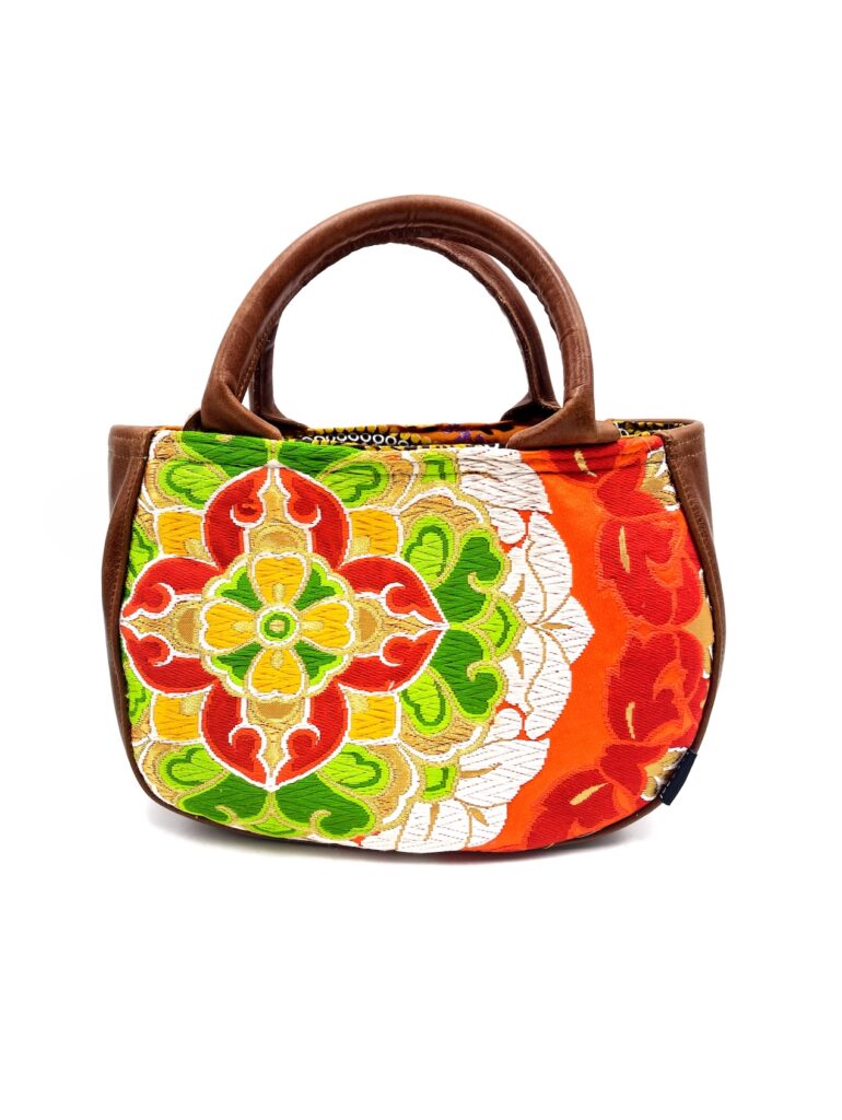 Kimono Round Handbag Fire Amaryllis