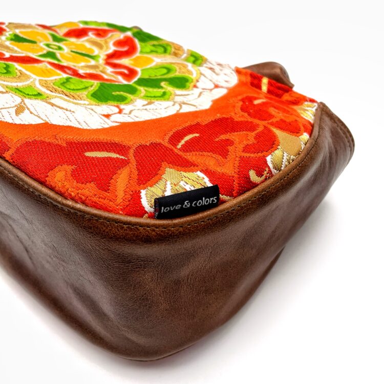 着物ラウンドハンドバッグ ファイヤーアマリリス - トアノイ