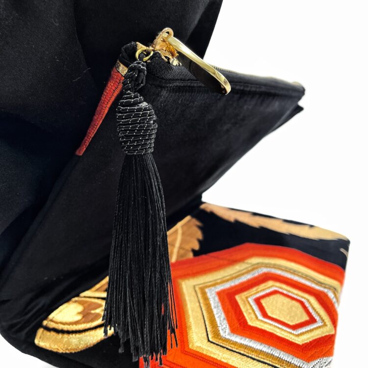 Kimono Ribbon Clutch Midnight Frond