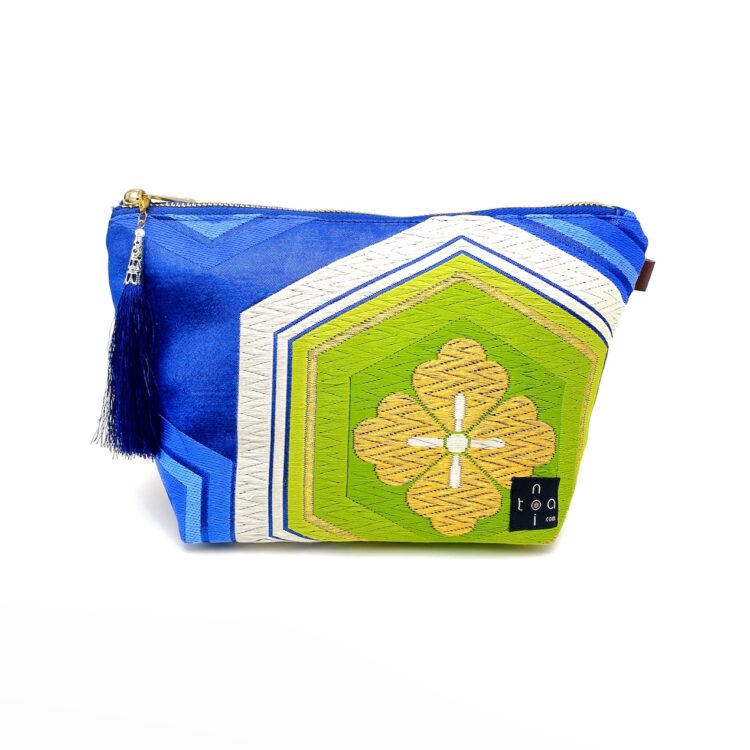 Large Kimono Pouch Hexagon Green